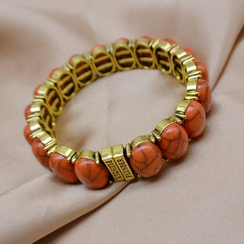 

European and American Export Jewelry Original Vintage Beaded Bracelet for Women Multi-Color Gemstone Metal Bangle Niche Jewelry Red