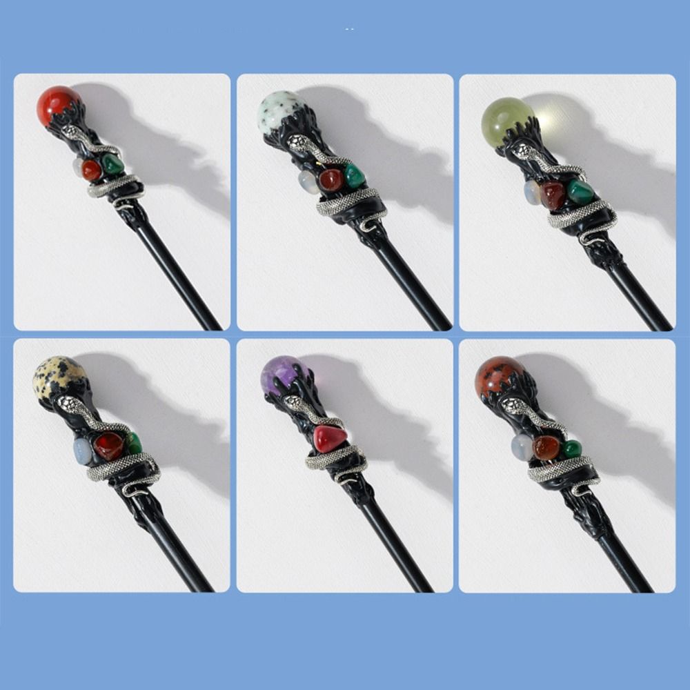 Witch Natural Crystal Magic Wand Handcrafted Magic Cane Party Props Crystal Magic Wand  Game Prop