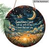 2D Flat, 1pc Round Aluminum Memorial Plaque - Vintage Starry Sky and Dandelion Design with Heartfelt Quote, Perfect for Garden, Balcony, Bedroom