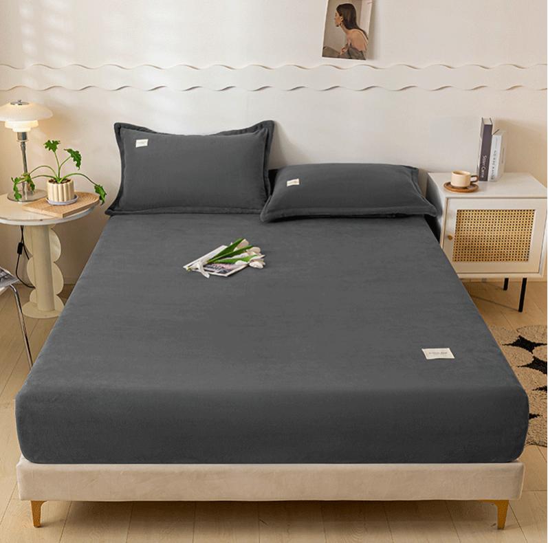 

Чехол для матраса Velvet Thermal, простыни из плюшевой ткани для зимы, покрывало, комплект простыней для односпальной двуспальной кровати размера King Queen 120x200 2Pillowcase TAO