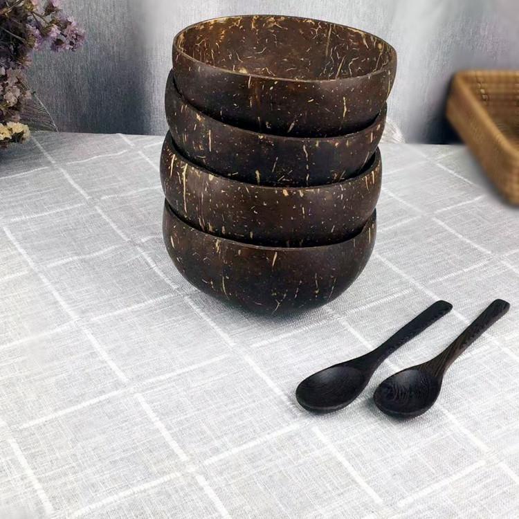 

Миска из кокосовой скорлупы для овсянки, салатов, смузи и легкой пищи Smooth Coconut Shell Bowl 13cm-14.5cm