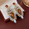 Water Drop Inlaid Rhinestone Earring for Women Personality Temperament Fashion Exaggerated Drop Earrings Light Luxury Zircon