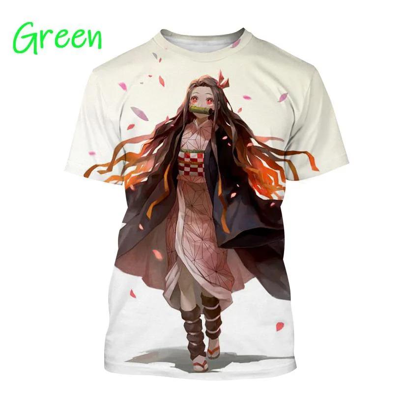 Letní tričko Kamado Nezuko 3D Personality Anime Print Móda Muži a ženy Demon Slaye Hip-hop tričko s krátkým rukávem Harajuku