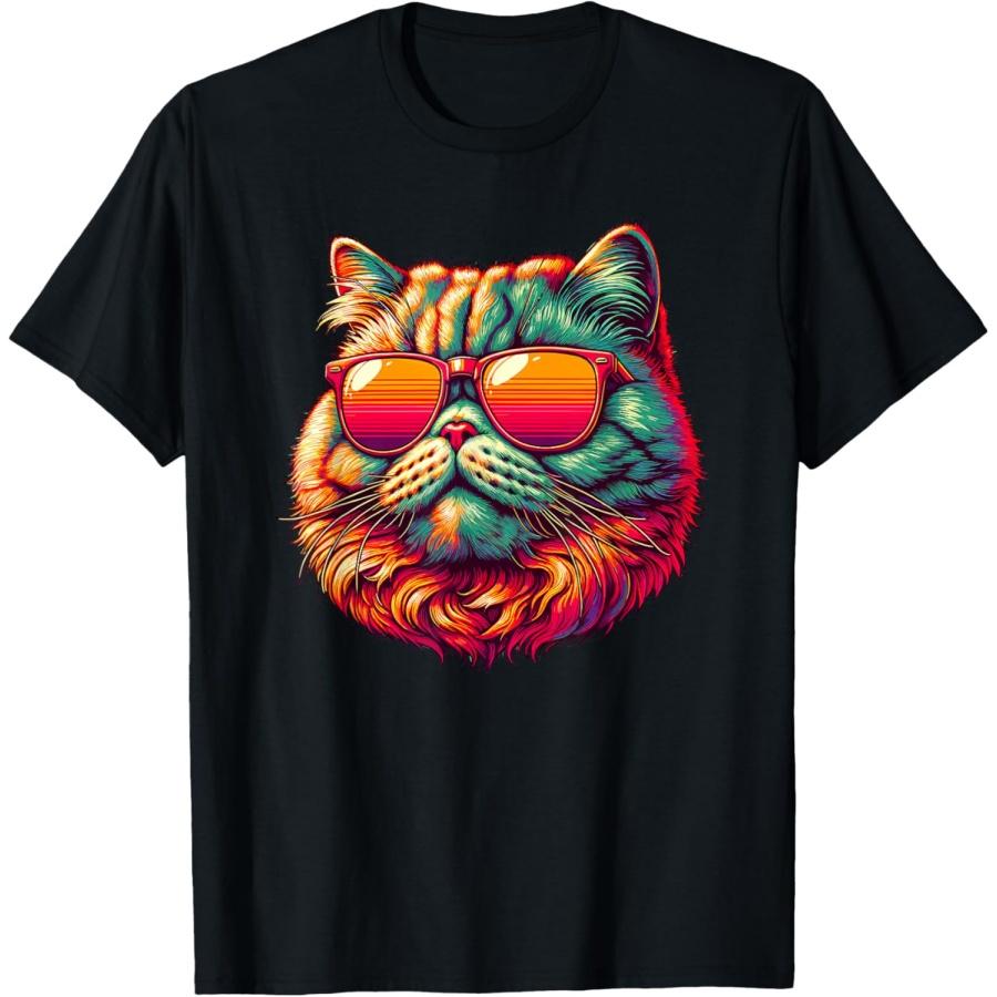 Ретро-солнцезащитные очки Футболка с британским короткошерстным котом S