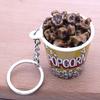 Creative Simulation Popcorn Bucket Keychain Mini Snack Cup Key Ring Pendant Gift