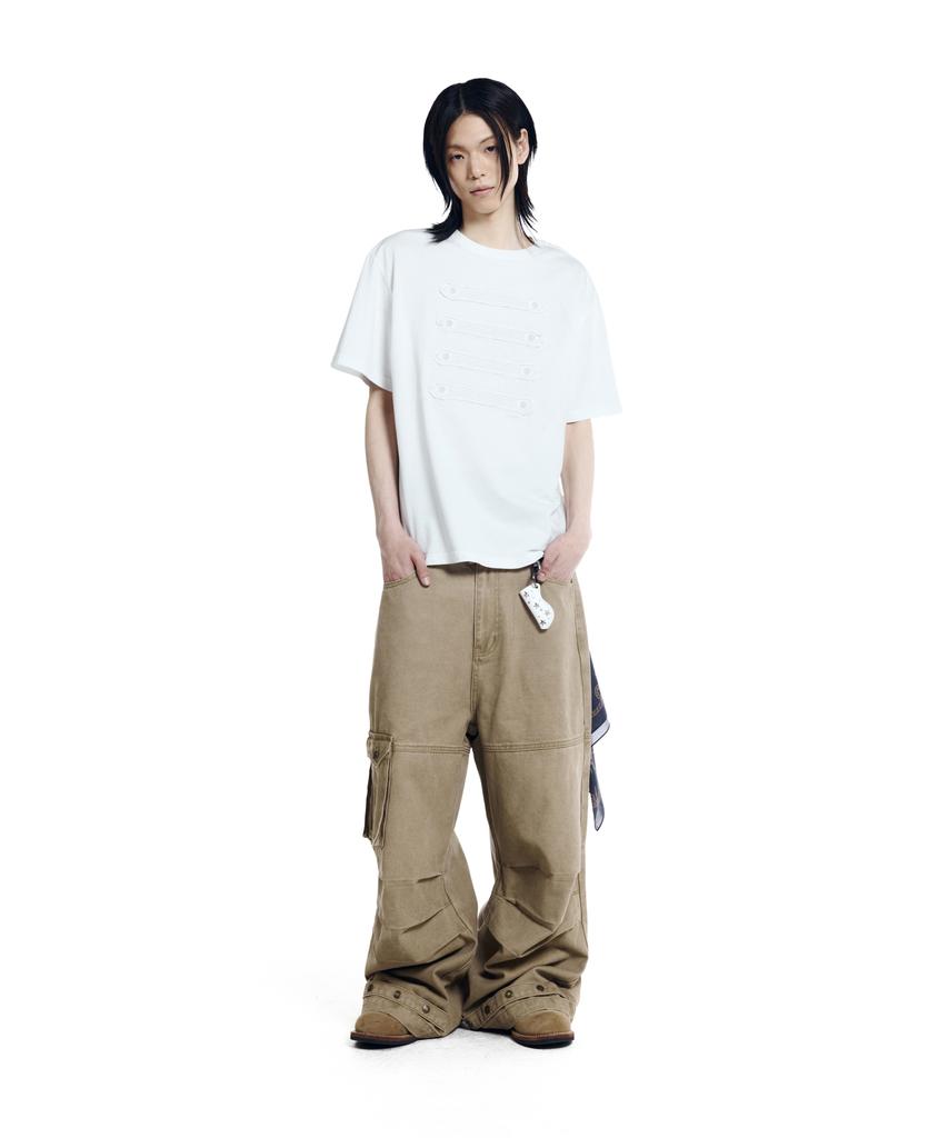 AAKAM Napoleon Corded Half Top (White)