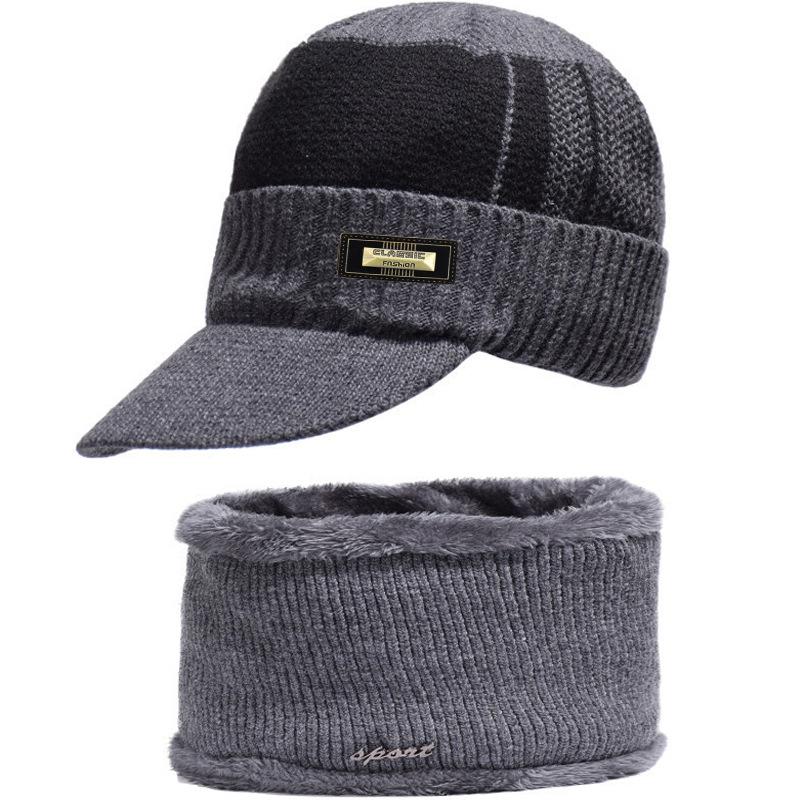 Winter Knitted Hat Caps Winter Beanie Hats Scarf Set Warm Knitted Hat Neck Warmer Suitable For Sking Outdoor Activities