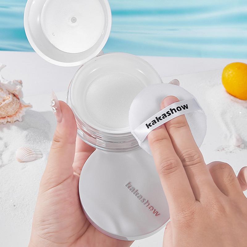 Kakashow Translucent Waterproof Loose Setting Powder - Oil Control, Long-Lasting, Non-Transfer, Skin Touch Formula