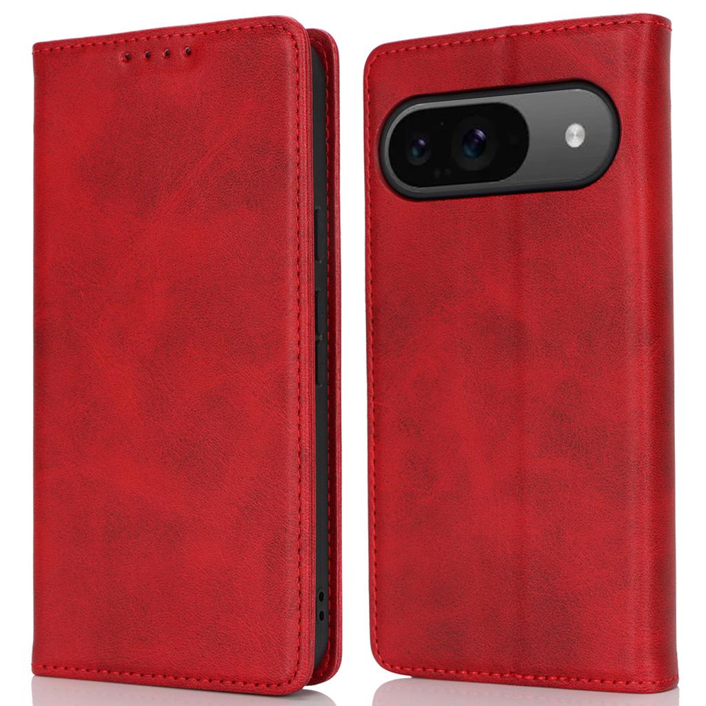 For Google Pixel 9/Pixel 9 Pro Case PU Leather Wallet Magnetic Closing Phone Cover -  Light Brown
