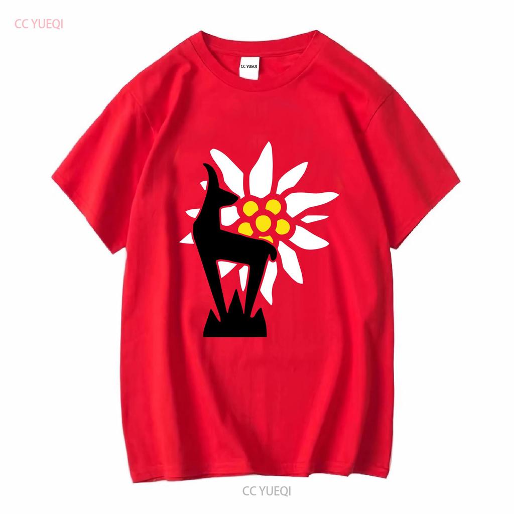 Herb Dywizji Górskiej Logo Gams Wh Wk Edelweis Koszulka 7494 długi lub krótki rękaw vintage Prana