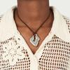 Stainless Steel Waterproof Irregular Geometric Metal Wax Rope Necklace Accessory Fashionable Jewelry for Daily Wear