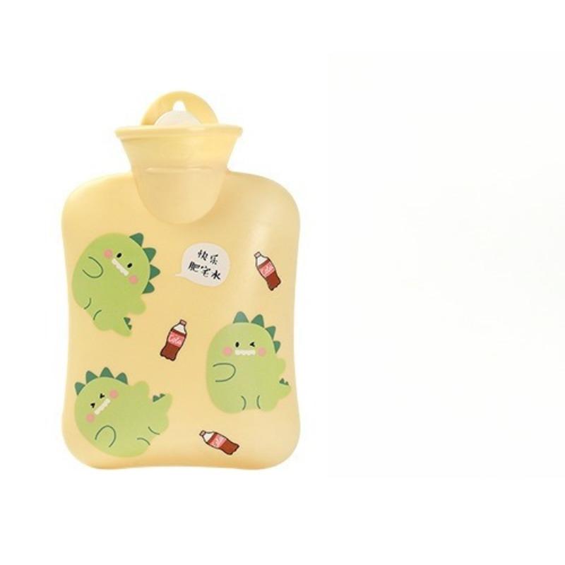 Portable Hot Water Bottles  Mini Winter Warming Products Water Injection Explosion-proof Cartoon Hot  PVC Water Injection Cartoon Hot Water Bags 21x13cm   yellow