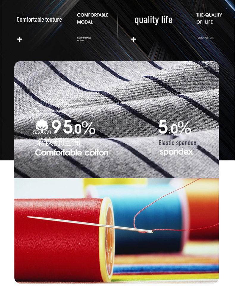 Langsha Men's Cotton Boxer Briefs - 4 Pack Mid-Rise Shorts