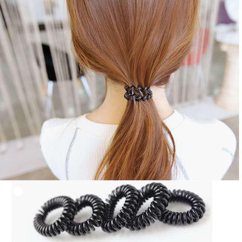 Buy Woman's Fashion 10 PCS Black Elastic Women's Rubber Hair Ties Bands