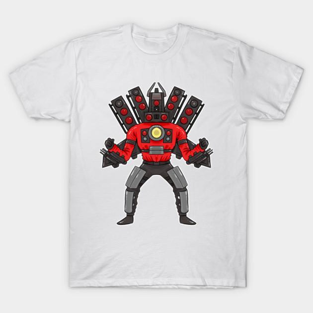 Asian Size Men Black Print T-shirt Skibidi Toilet Speakerman No-Cut Print Cotton Tshirt 4XL белый