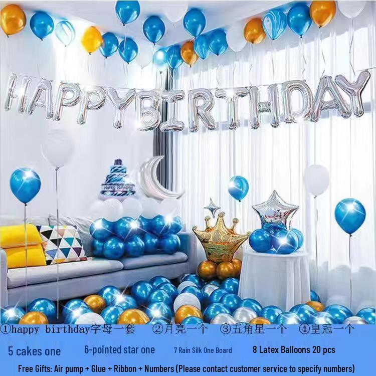 Free Shipping High-End Birthday Balloon Decoration Set for Adults & Kids - Creative Party Layout