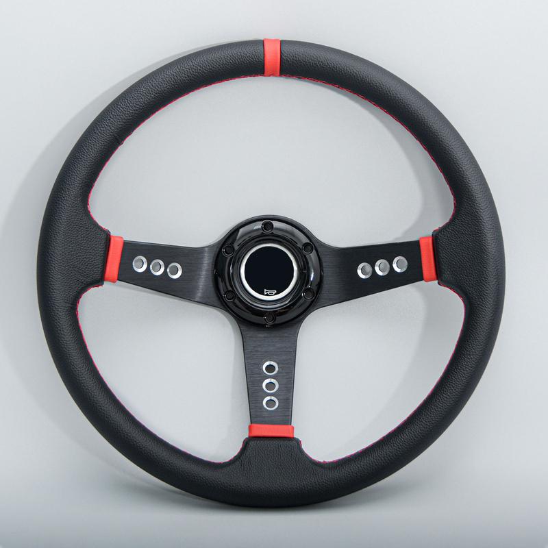 JDM Universal 14inch PVC Leather Steering Wheel Deep Dish Racing Sports Gaming Steering Wheel