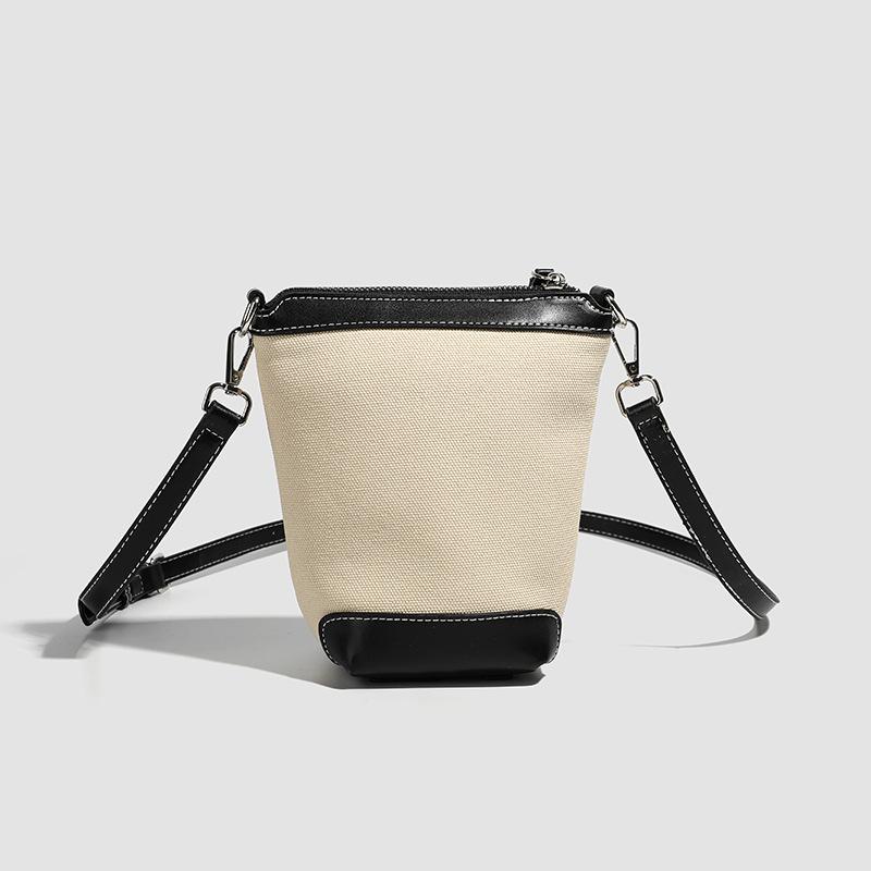 2025 New Versatile Fashion Messenger Women's Bag Canvas Bucket Bag Versatile Premium Light Small Bag Women's Bag