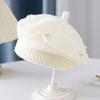 Cotton Girls Painter Cap Bowknot Decoration Toddler Warm Beanie Fashion Bow Knit Headwear  Girl