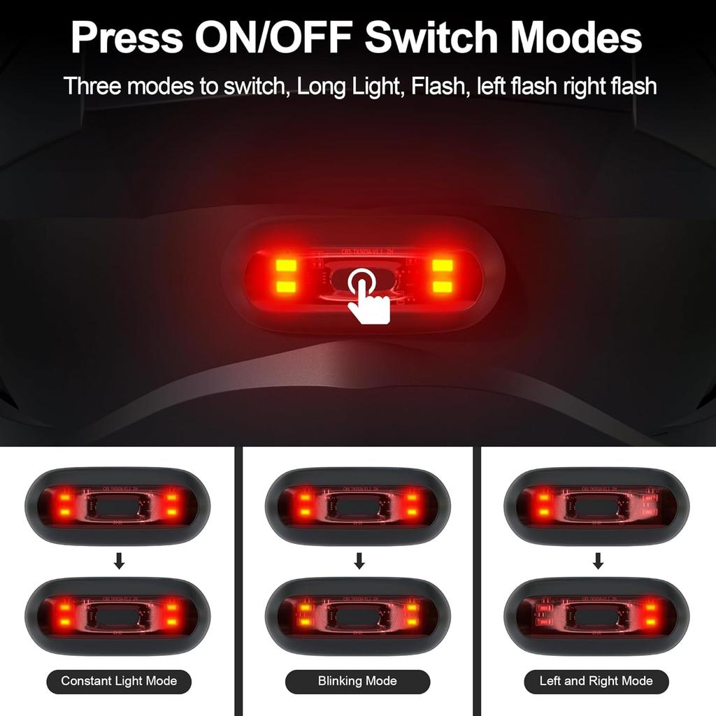 Motorradhelm Licht Wiederaufladbar Wasserdicht LED Sicherheits Signal Warnung Rücklicht Fahrrad Nachtlauf Blinkendes Rücklicht