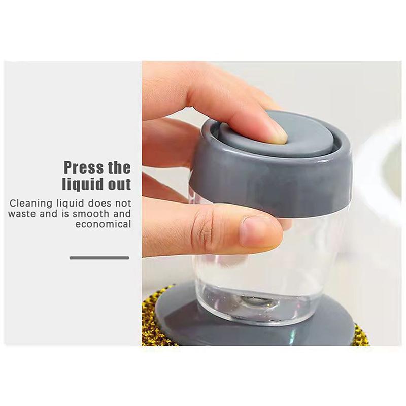 Durability Pots Cleaning Brush With Soap Detergent Dispenser,Gentle On Nonstick Cookware, For Home Restaurant Use