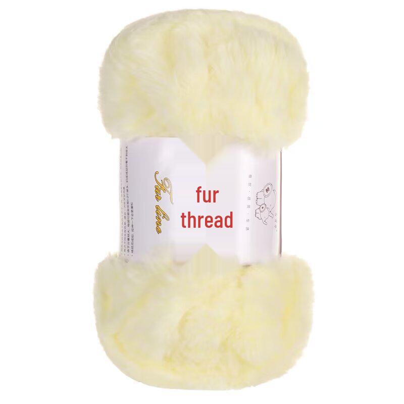 Coarse Faux Fur Yarn Ball for Handmade Long Hair Mink Hats and Scarves DIY Kit