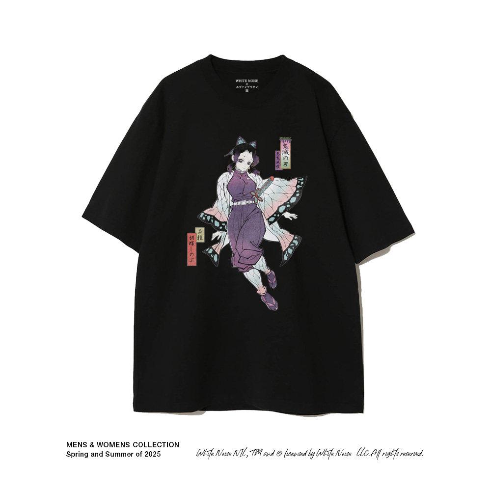 

Summer 2026 Ghost Blade Butterfly Forbear Kimono Ukiyoe Trend 100 Cotton Printed Loose Tshirt for Parents and Children S