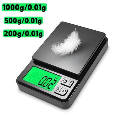 200/500/1000g 0,01g Mini Digitalwaage Gramm Lebensmittel Schmuck Unzen/Grain Waage Taschenwaage Küchen Elektronikwaage mit Hintergrundbeleuchtung