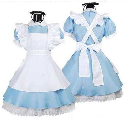 Błękitny Strój Cosplay Maid Alice in Wonderland