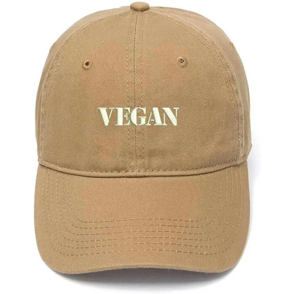 Lyprerazy Unisex's Baseball Cap Vegan Vegetarian Embroidery Hat Cotton Embroidered Casual Baseball Caps