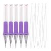 5Pieces ABS Embroidery Pen with Needle Threader Punching Needle Set for Embroidery Sewing Art Craft Embellishment