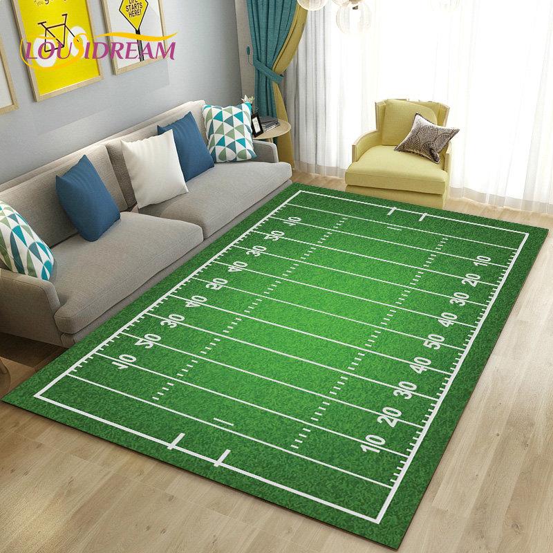 American Football Field Rugby  Area Rug Large,Carpet Rug for Living Room Bedroom Sofa Doormat Decoration,  Non-slip Floor Mat 3D 40x60cm