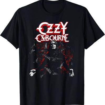חולצות טי גרפיות לגברים Ozzy Osbourne כותנה שחורה שרוול קצר קז'ואל ביגוד למעריצים טיז סטריטוור טרנד קז'ואל אוברסייז רפוי