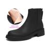 Krazing Pot Cow Skin Round Toe Thick Heels Motorcycle Boots Size 42 Back Zip Women Keep Warm Ankle Boots