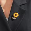 Luxury Crystal Sunflower Brooch Pins For Women Lady Fashion Jewelry Friendship Wedding Party Office Coat Accessories Badge