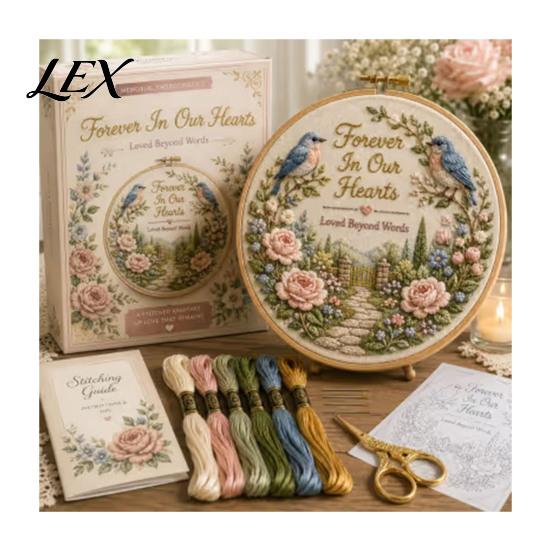 Holiday Theme Embroidery Projects Christmas Kit for Beginners, Pre-Printed Pattern Full Set Art And Craft Kits Adults of Tools, DIY Needlework Festive