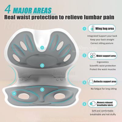 Foldable Back Support Sitting Posture Correction Office Chair Back Pain Relief Ergonomic Waist Protection Cushion Anti Hunchback