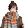 New Christmas Plaid Scarf, High-end Women's Warmth, New Retro Fringed Women's Scarf Shawl