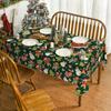 Merry Christmas Gingerbread Man Polyester Tablecloth For Table Decor Winter Xmas Kitchen Dining Table Cloth Christmas Decoration