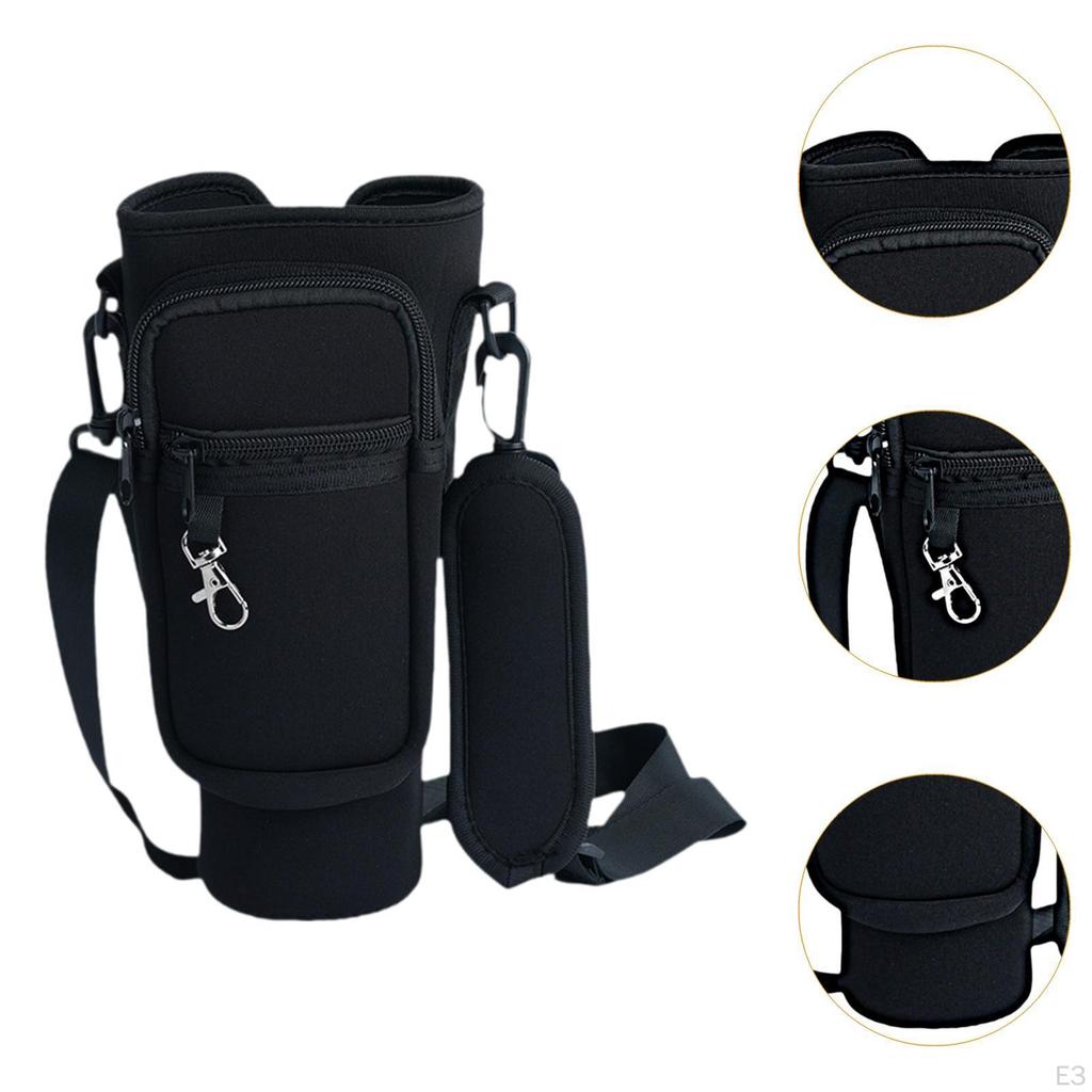 Insulated Water Bottle Carrier with Adjustable Strap