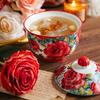 Exquisite Rose Flower 4.8" Ceramic Stew Pot - One Piece Underglaze Design, Elegant Daily Bowl Tableware