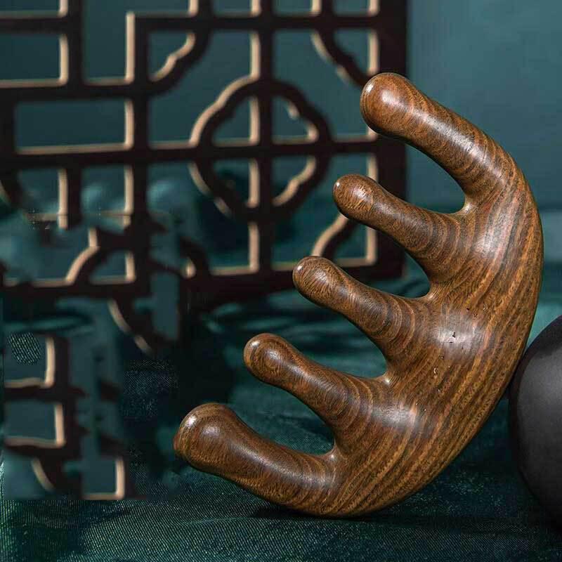 

Zhao Lusi Style Green Sandalwood Wide Tooth Head Massage Comb