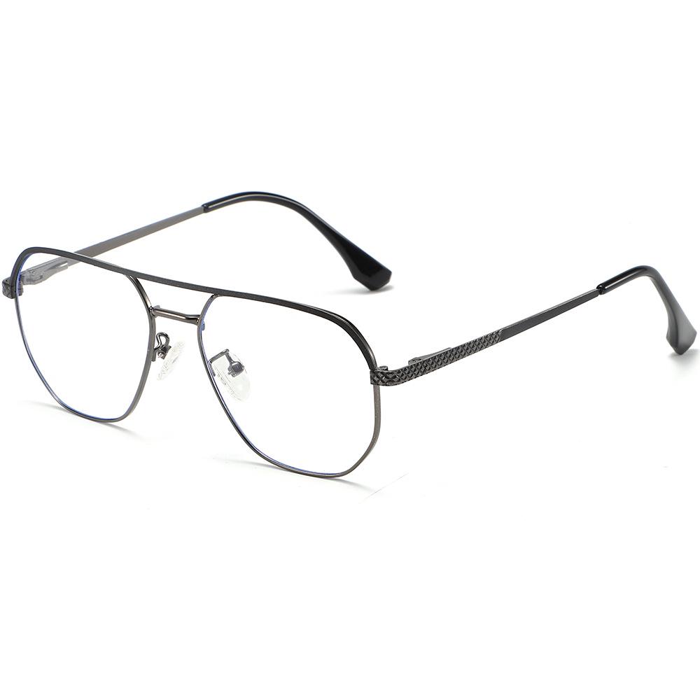 Double Bridge Men's Fashion Glasses - High-End Blue Light Blockers for a Personalized, Casual Look