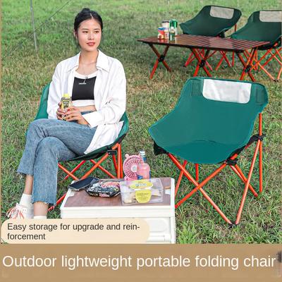 Outdoor Portable Folding Moon Chair Lightweight Sketch Stool Camping Fishing Play Travel Foldable Beach Chairs with Carry Bag