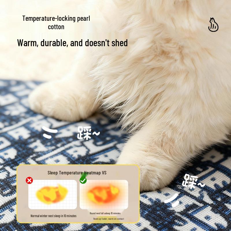 Cama de Viagem Semi-Fechada Lavável para Cães e Gatos com Cordão de Segurança