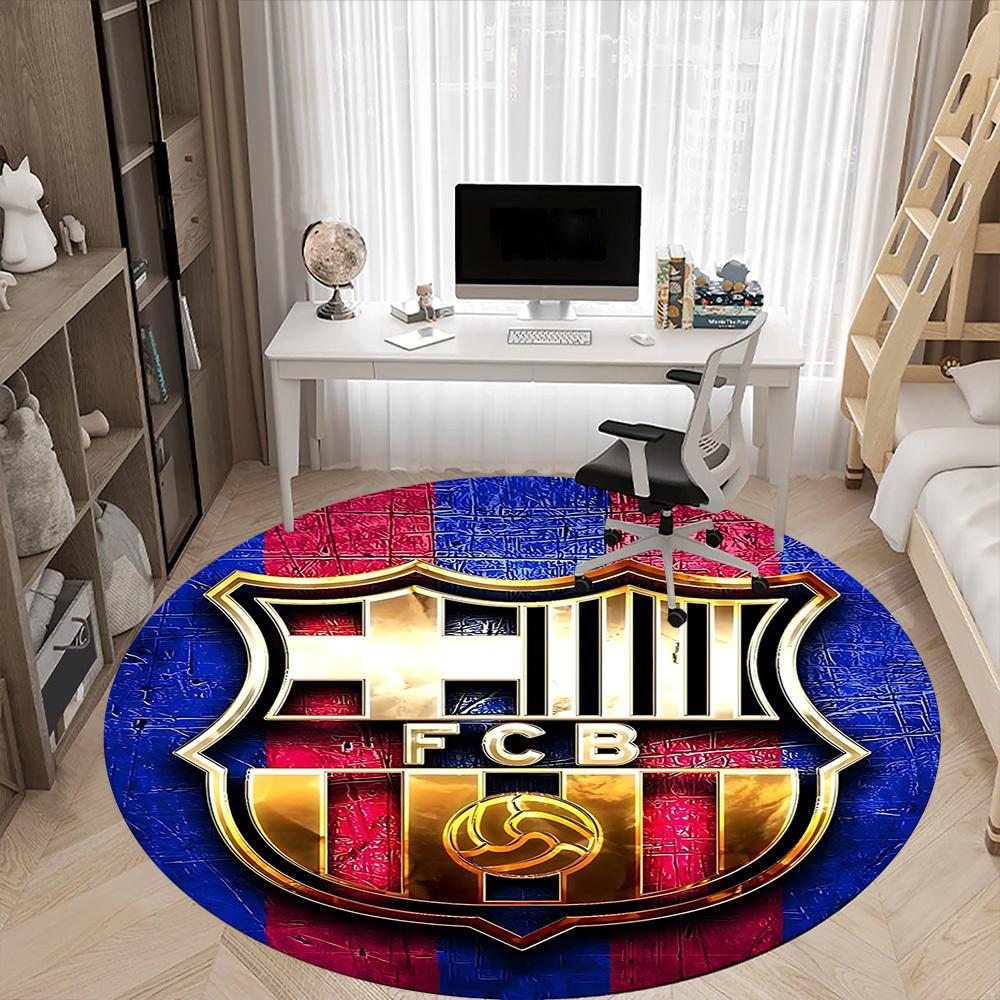 1pcBarcelona FC Office Round Area Rug, Indoor Mat Suitable For Office, Bedroom Living Room Home Decor, Room Deco, Offic A0928156