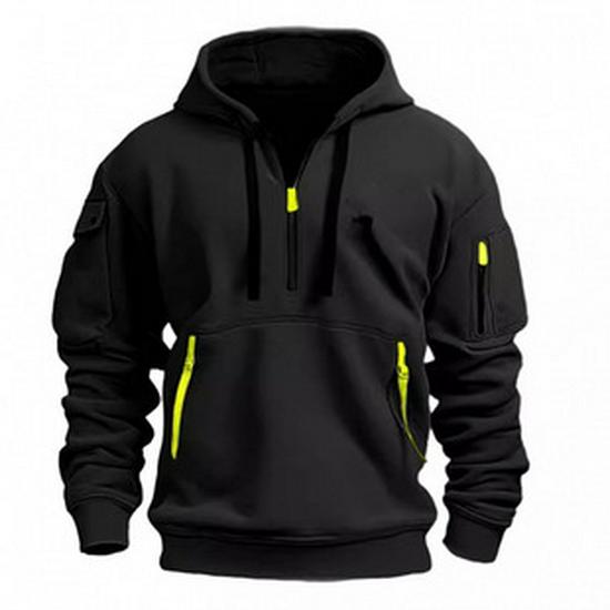 Autumn & Winter Youth Loose-Fit Three-Color Patchwork Hoodie (Plus Size, European Size)