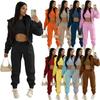 Women's Casual Tracksuit Autumn Winter Top Vest Pant Set Solid Color Zipper Plus Size Sexy Casual Loose Outfits for Women Outfit