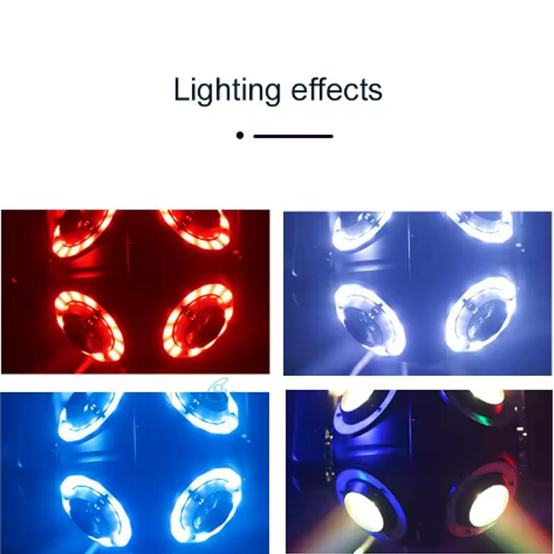 LED 100W RGBW Cabeça Móvel 4em1 Com Luz Disco Futebol DMX Lâmpada de Efeito de Palco Rotação Infinita 360° Luzes de Feixe Para DJ Bar