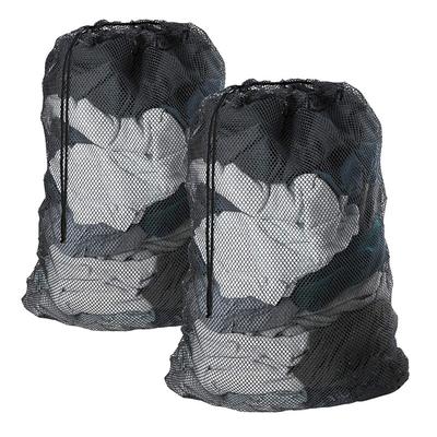 Sacchetto per bucato in rete di grandi dimensioni, con coulisse, in tinta unita, anti-inceppamento, anti-deformazione, in rete, per lavare i vestiti, 60x90cm